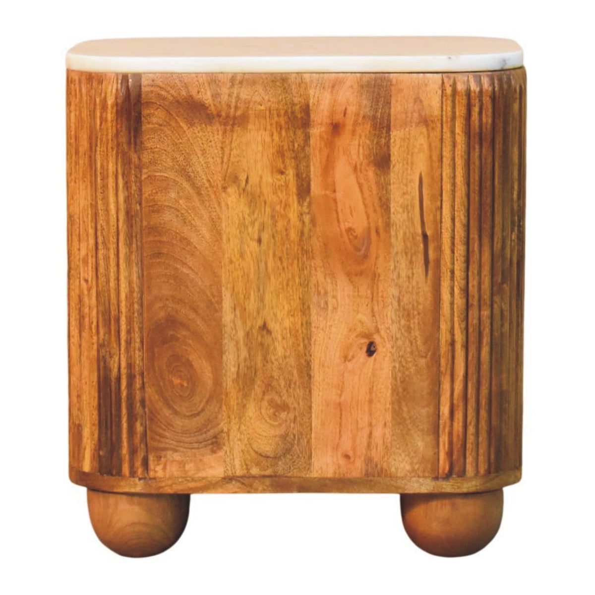 Beacon Amber Oak 2 Drawer Marble Nightstand
