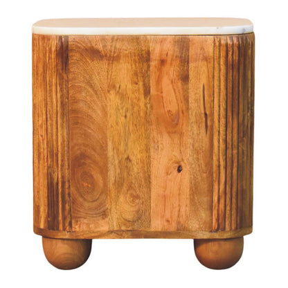 Beacon Amber Oak 2 Drawer Marble Nightstand