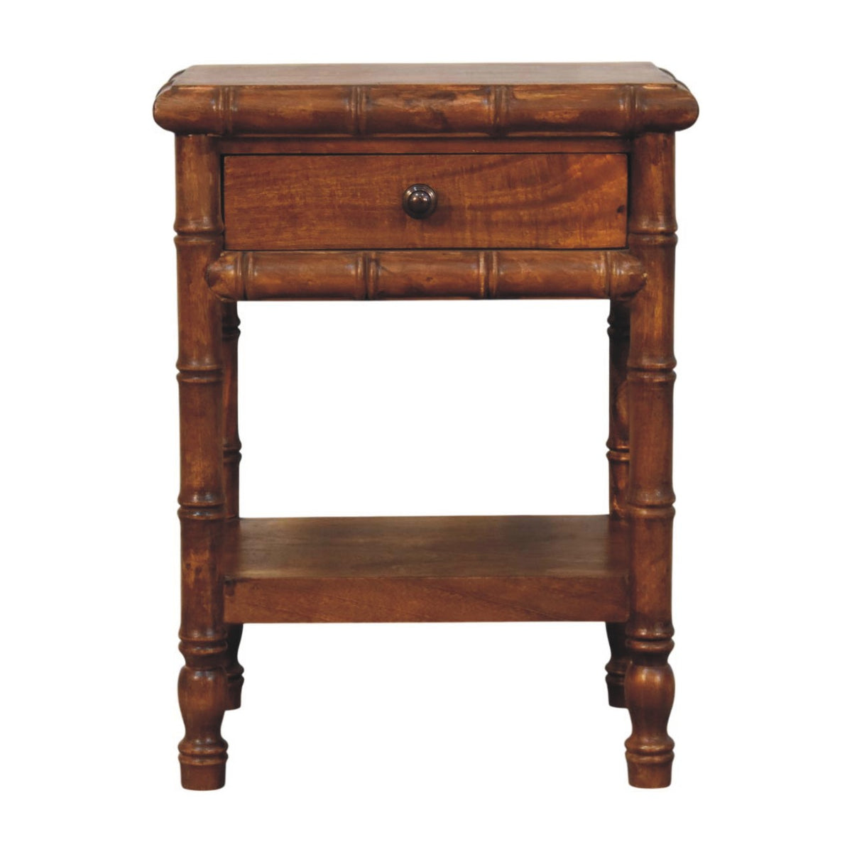Key West Bamboo Nightstand with Shelf
