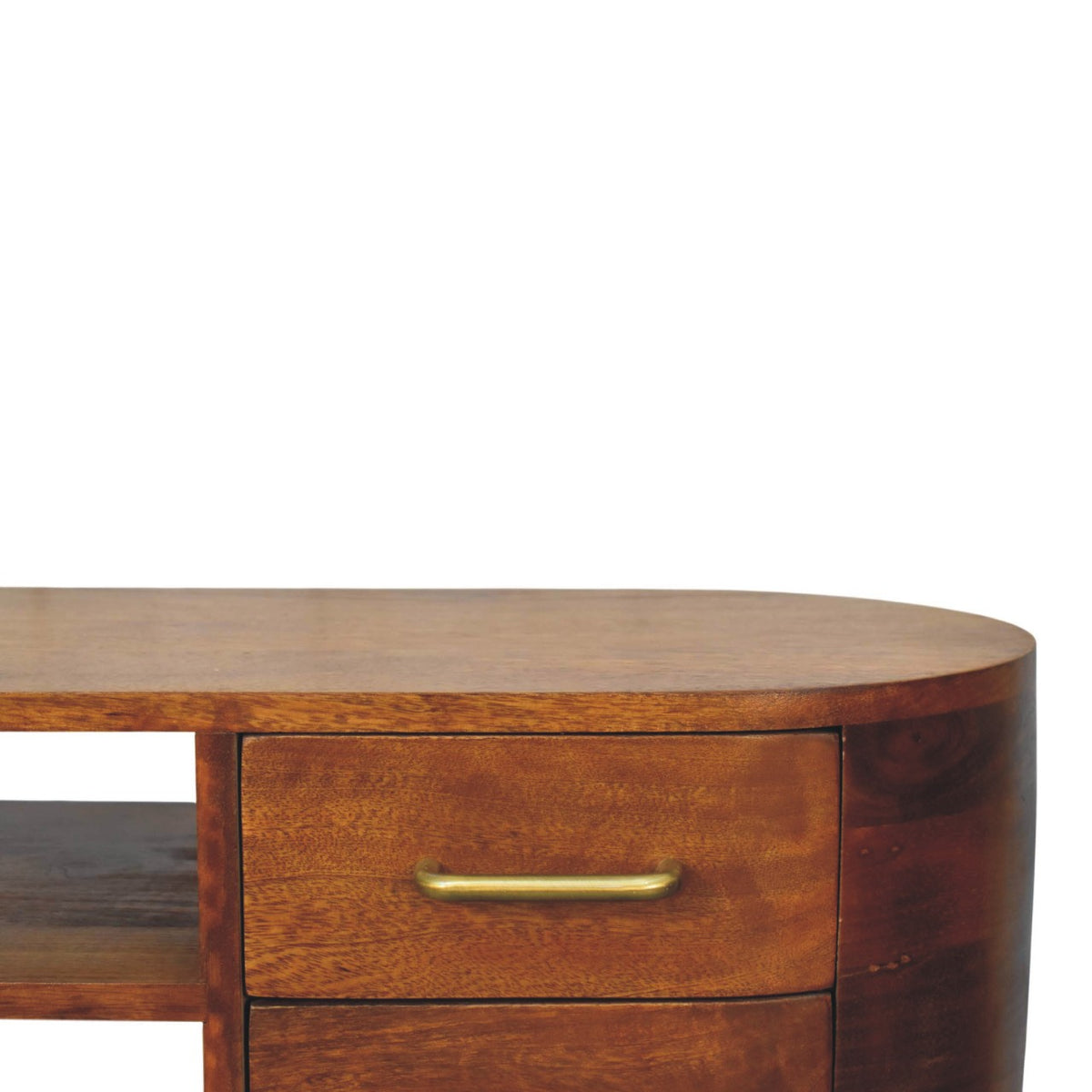 Bellevue Chestnut 4-Drawer Curved TV Console