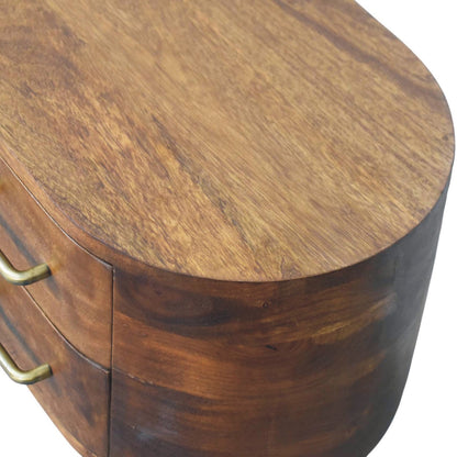 Bellevue Chestnut 4-Drawer Curved TV Console