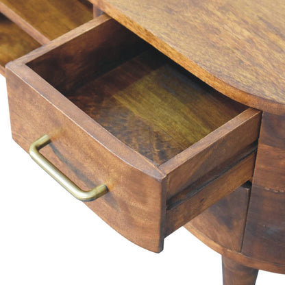 Bellevue Chestnut 4-Drawer Curved TV Console