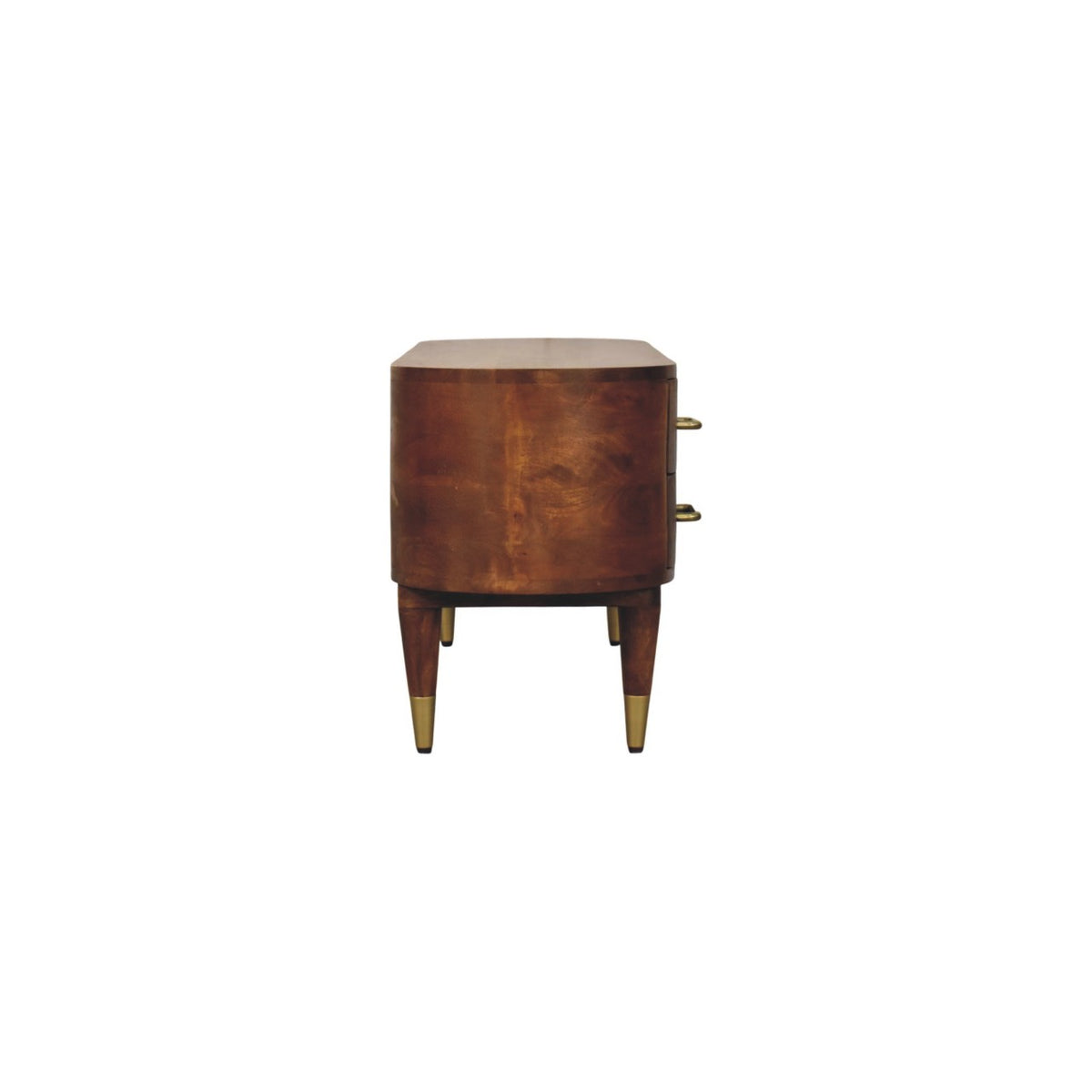 Bellevue Chestnut 4-Drawer Curved TV Console