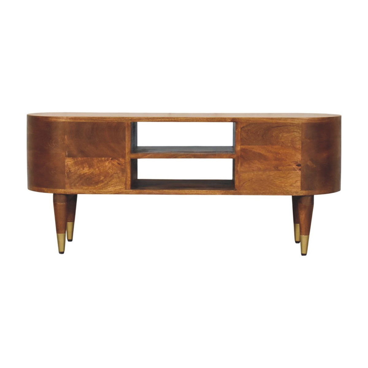 Bellevue Chestnut 4-Drawer Curved TV Console