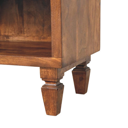 Santa Fe Carved Chestnut Shoe Storage Bench