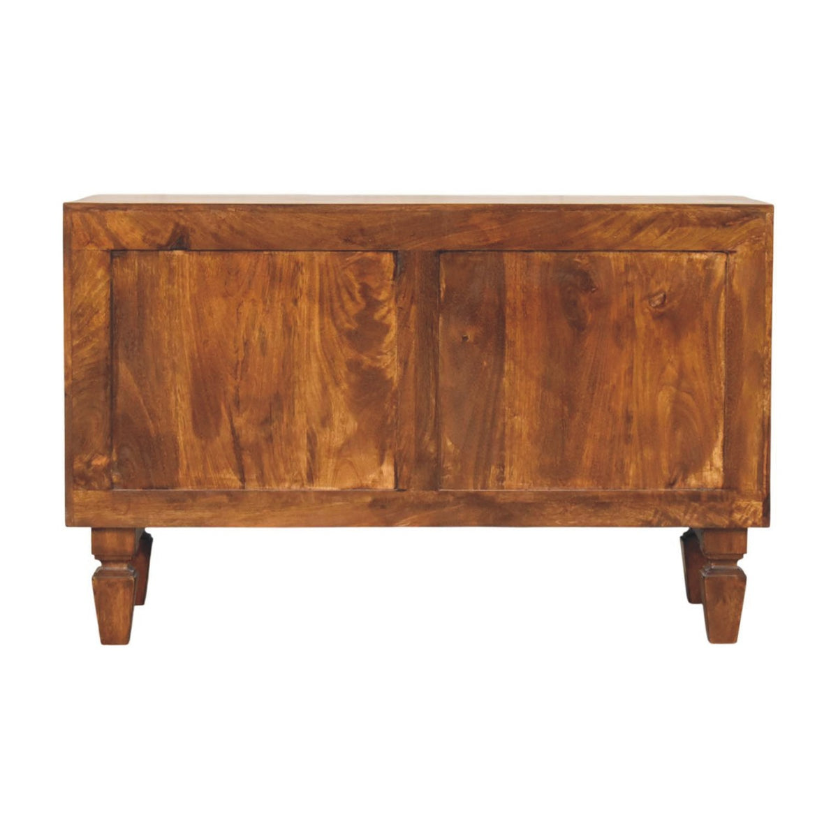 Santa Fe Carved Chestnut Shoe Storage Bench