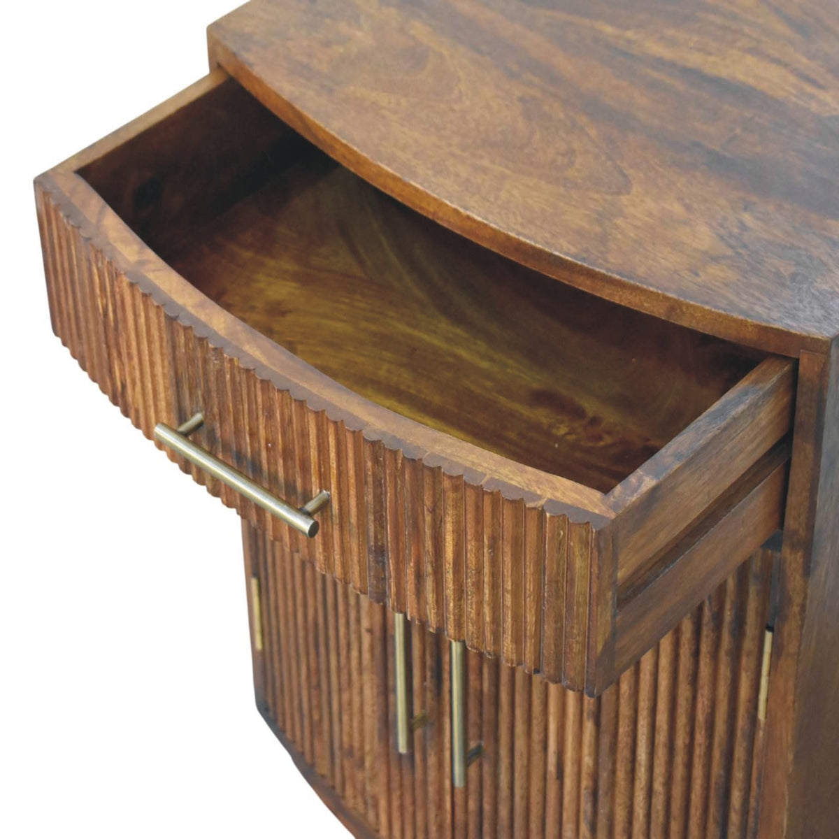 Highland Fluted Chestnut 1 Drawer Nightstand