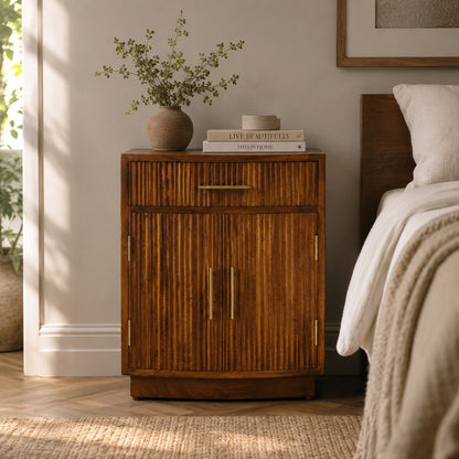 Highland Fluted Chestnut 1 Drawer Nightstand