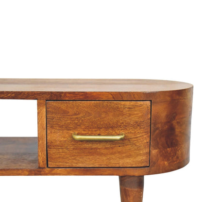 Bellevue Chestnut Curved Wood TV Console