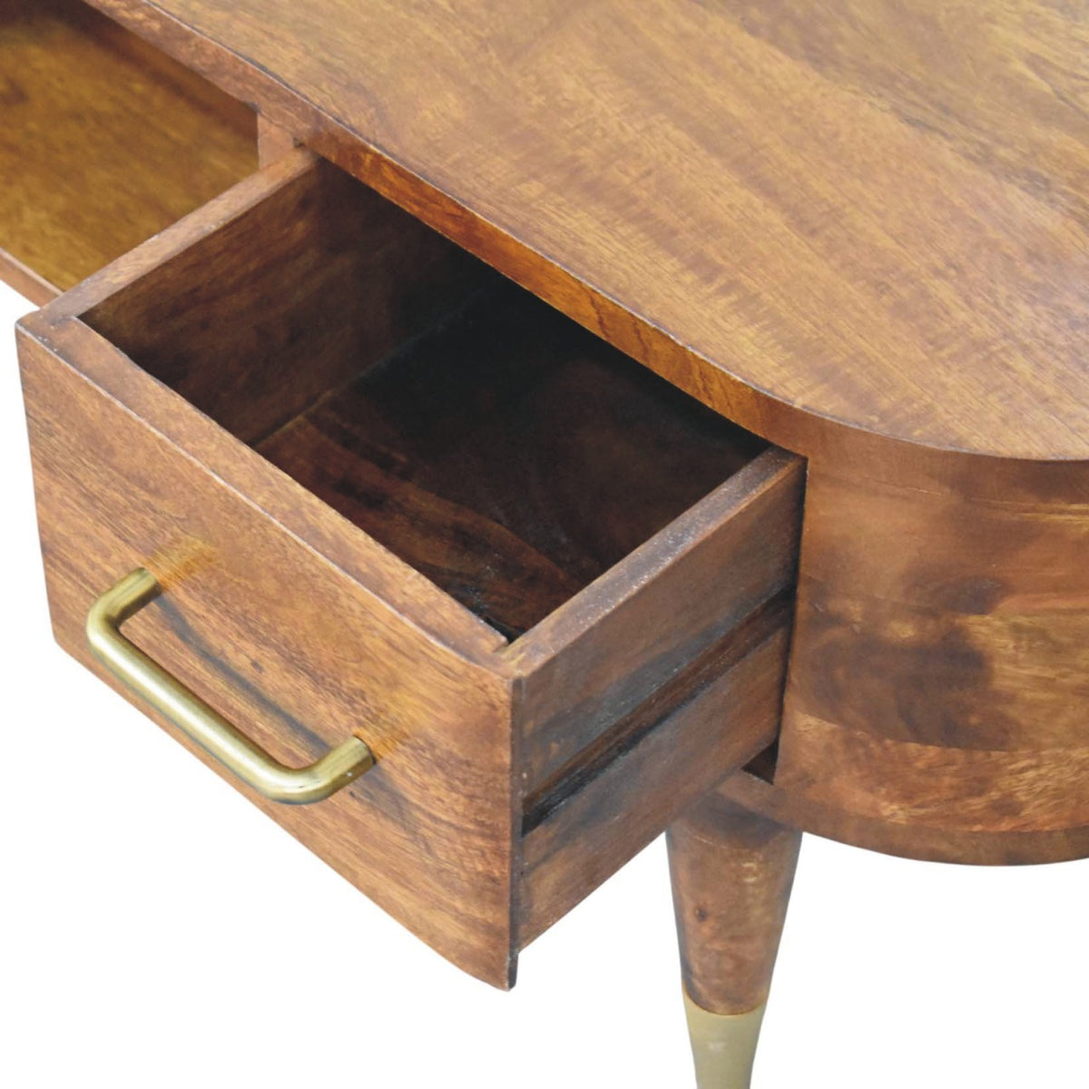 Bellevue Chestnut Curved Wood TV Console