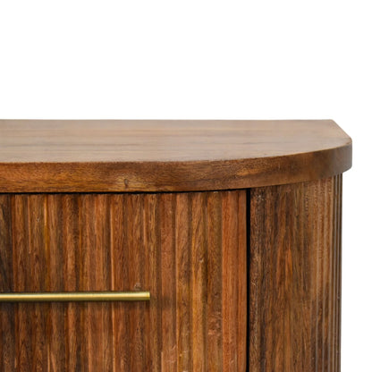 Highland 2 Drawer Curved Wood Bedside