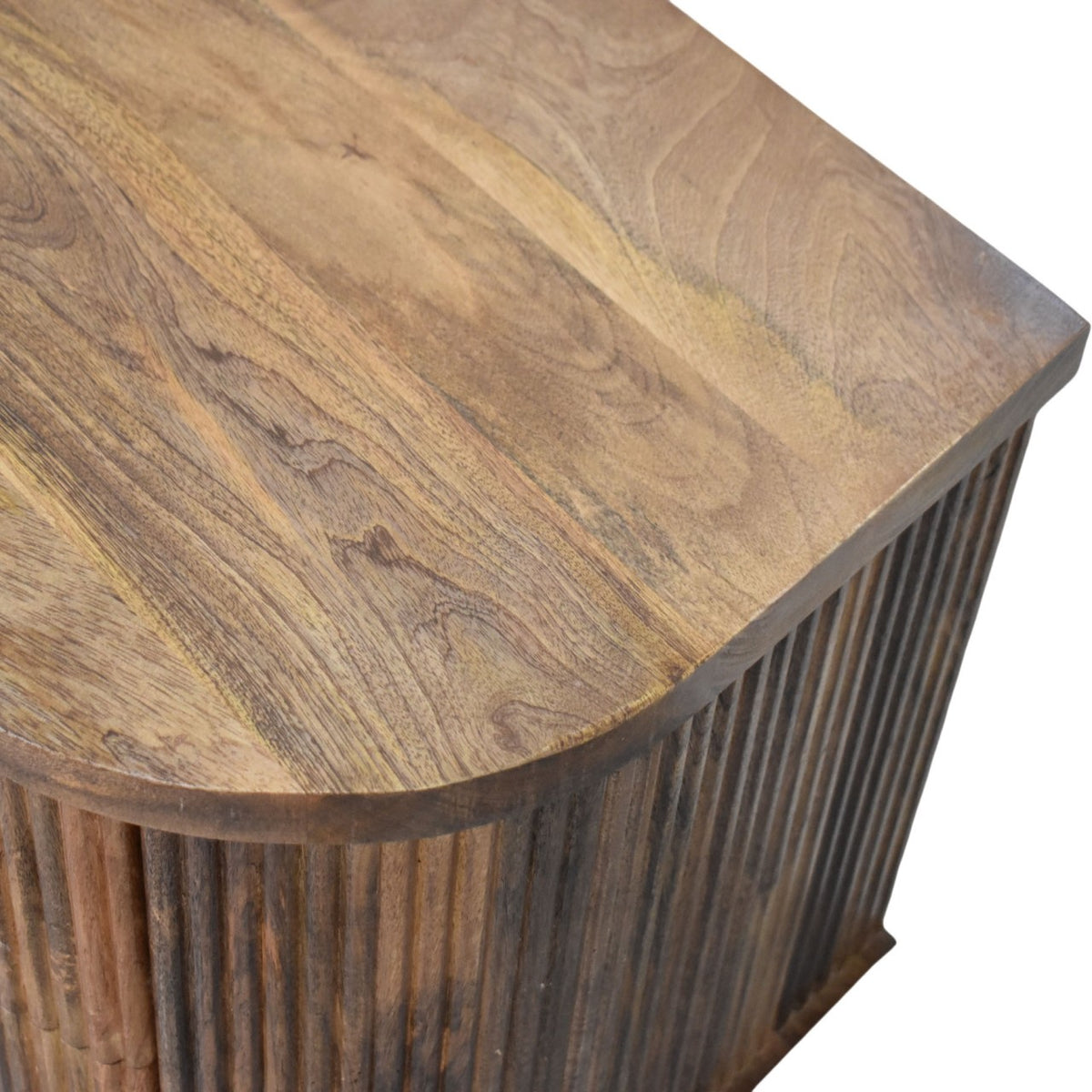 Highland 2 Drawer Curved Wood Bedside