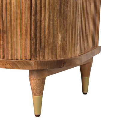 Highland 2 Drawer Curved Wood Bedside