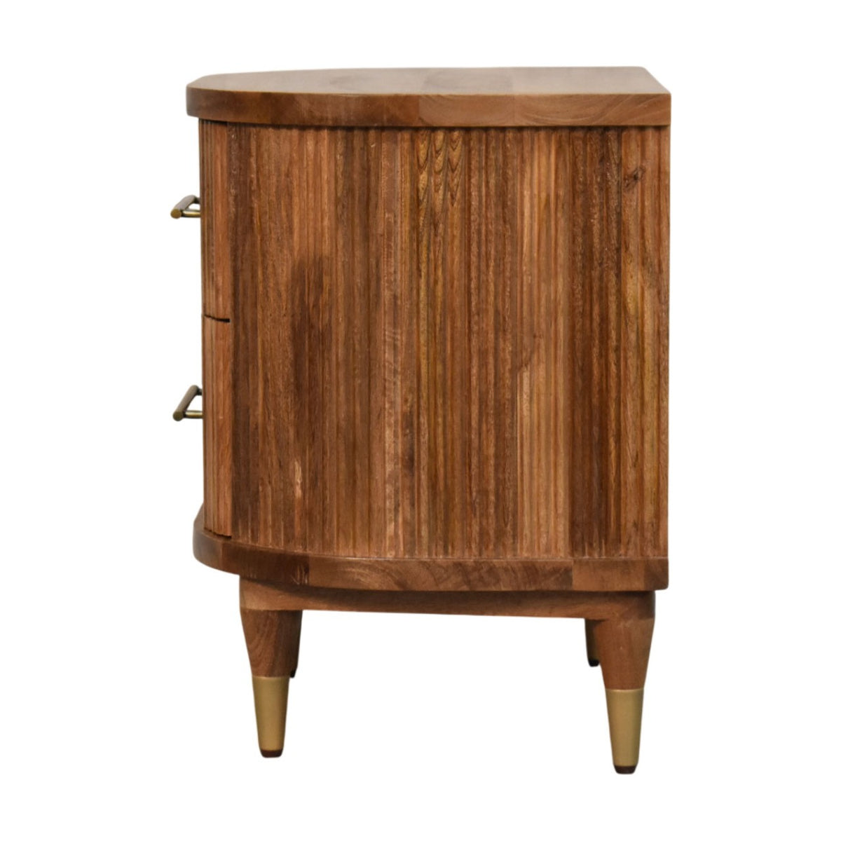 Highland 2 Drawer Curved Wood Bedside
