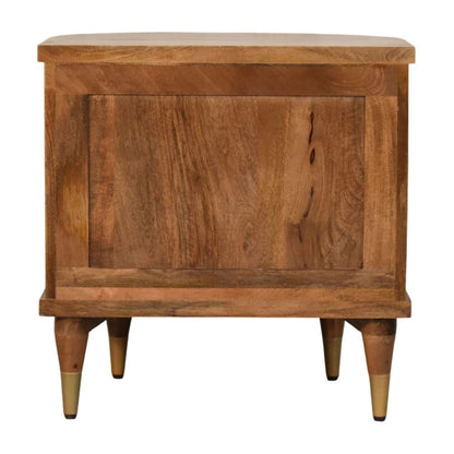 Highland 2 Drawer Curved Wood Bedside