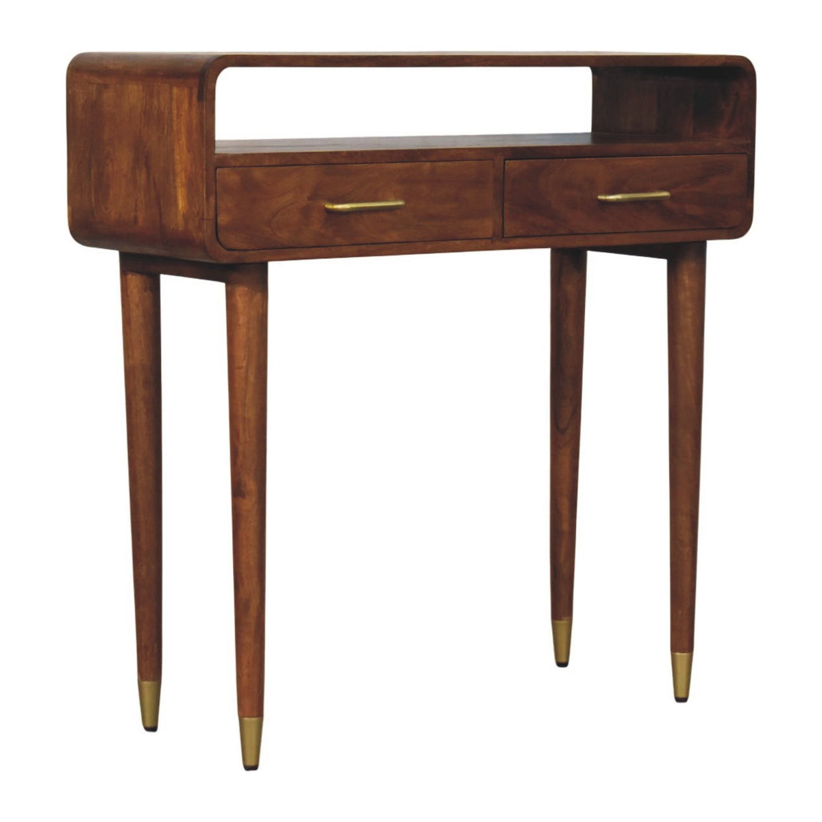 Bellevue Chestnut Curved Wood Console Table