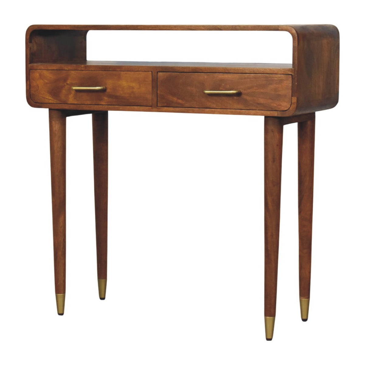 Bellevue Chestnut Curved Wood Console Table