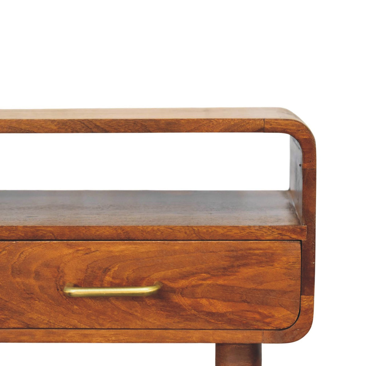Bellevue Chestnut Curved Wood Console Table