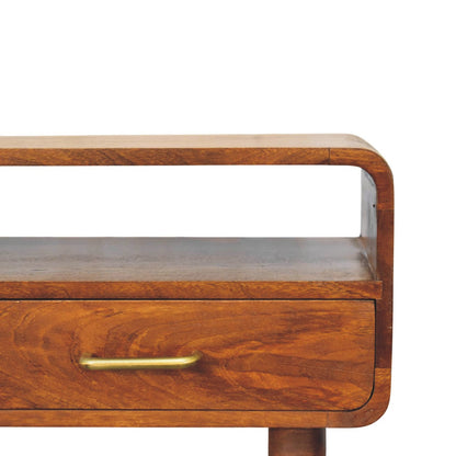 Bellevue Chestnut Curved Wood Console Table