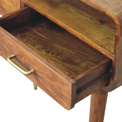 Bellevue Chestnut Curved Wood Console Table
