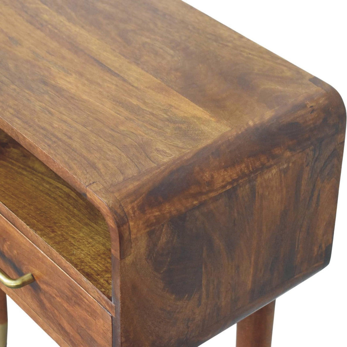 Bellevue Chestnut Curved Wood Console Table