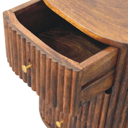 Highland Fluted Curved 3 Drawer Nightstand