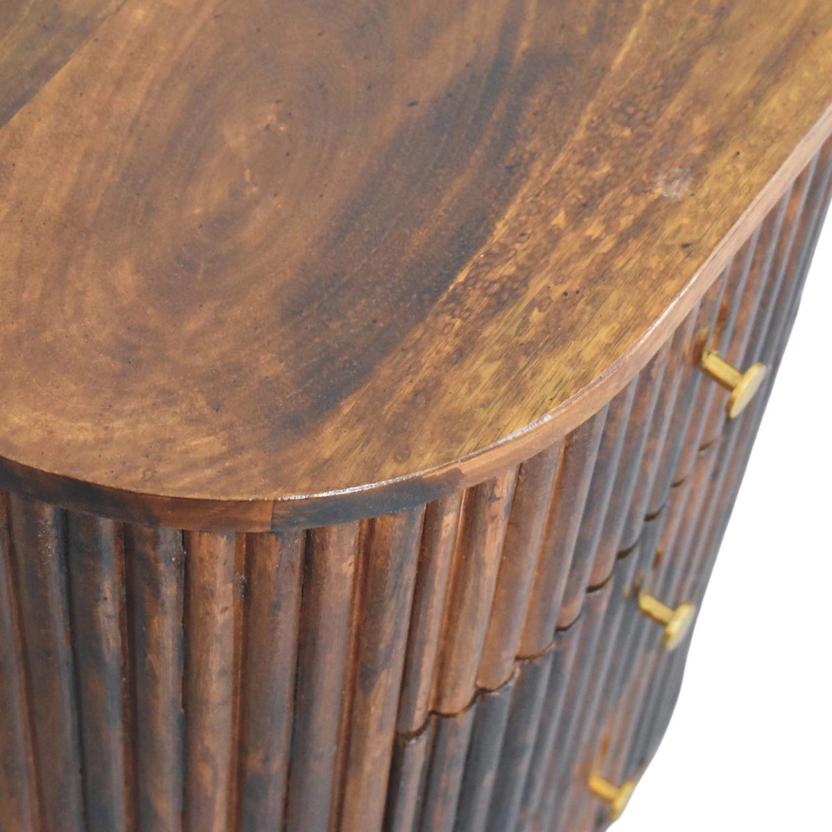 Highland Fluted Curved 3 Drawer Nightstand