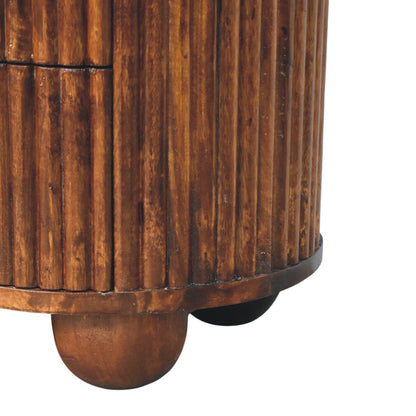 Highland Fluted Curved 3 Drawer Nightstand