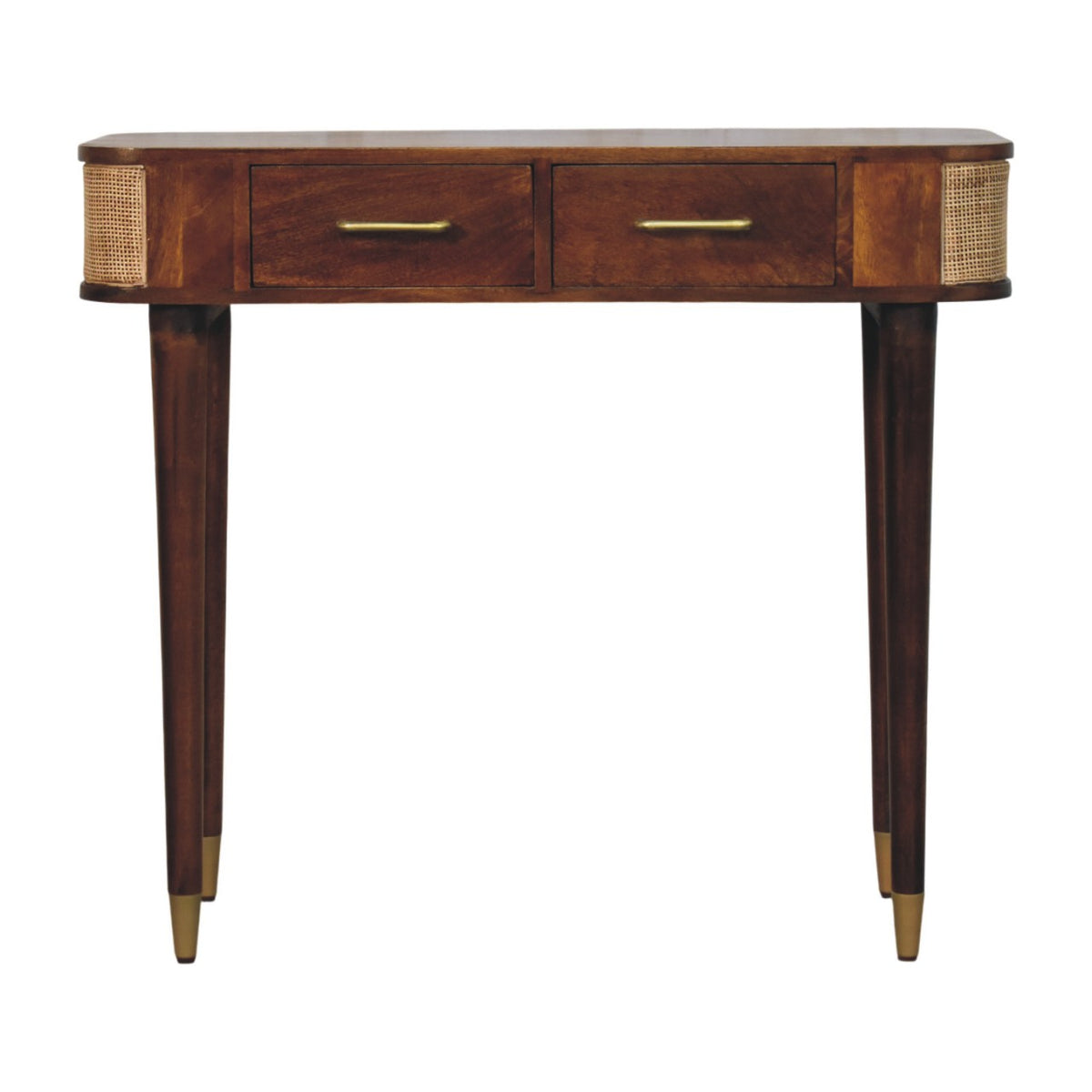 Bellevue Chestnut Cane 2 Drawer Console Table