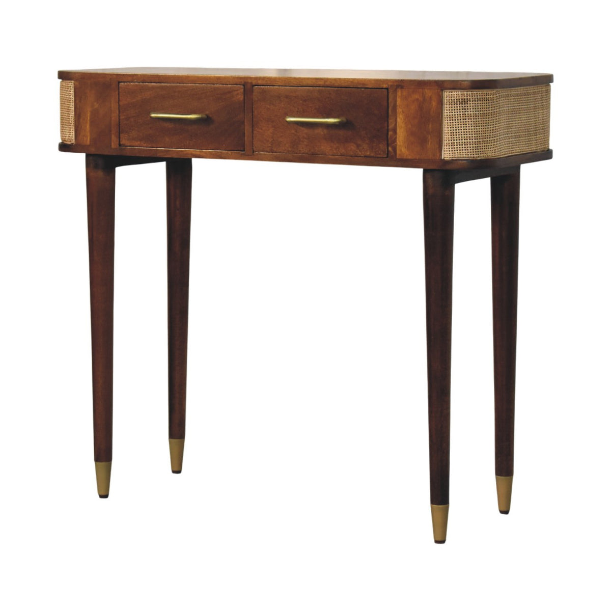 Bellevue Chestnut Cane 2 Drawer Console Table