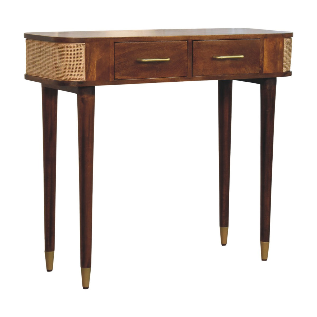 Bellevue Chestnut Cane 2 Drawer Console Table