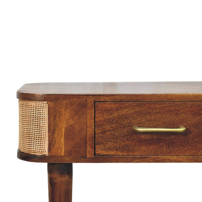 Bellevue Chestnut Cane 2 Drawer Console Table