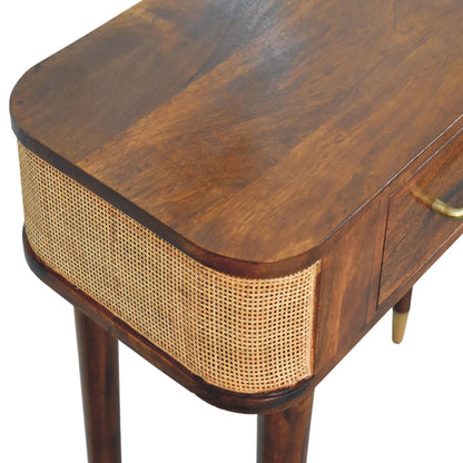 Bellevue Chestnut Cane 2 Drawer Console Table