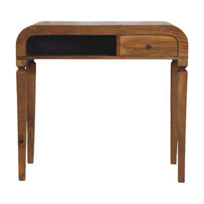Boston Curved 1-Drawer Oak Writing Desk