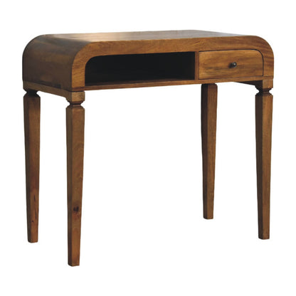Boston Curved 1-Drawer Oak Writing Desk