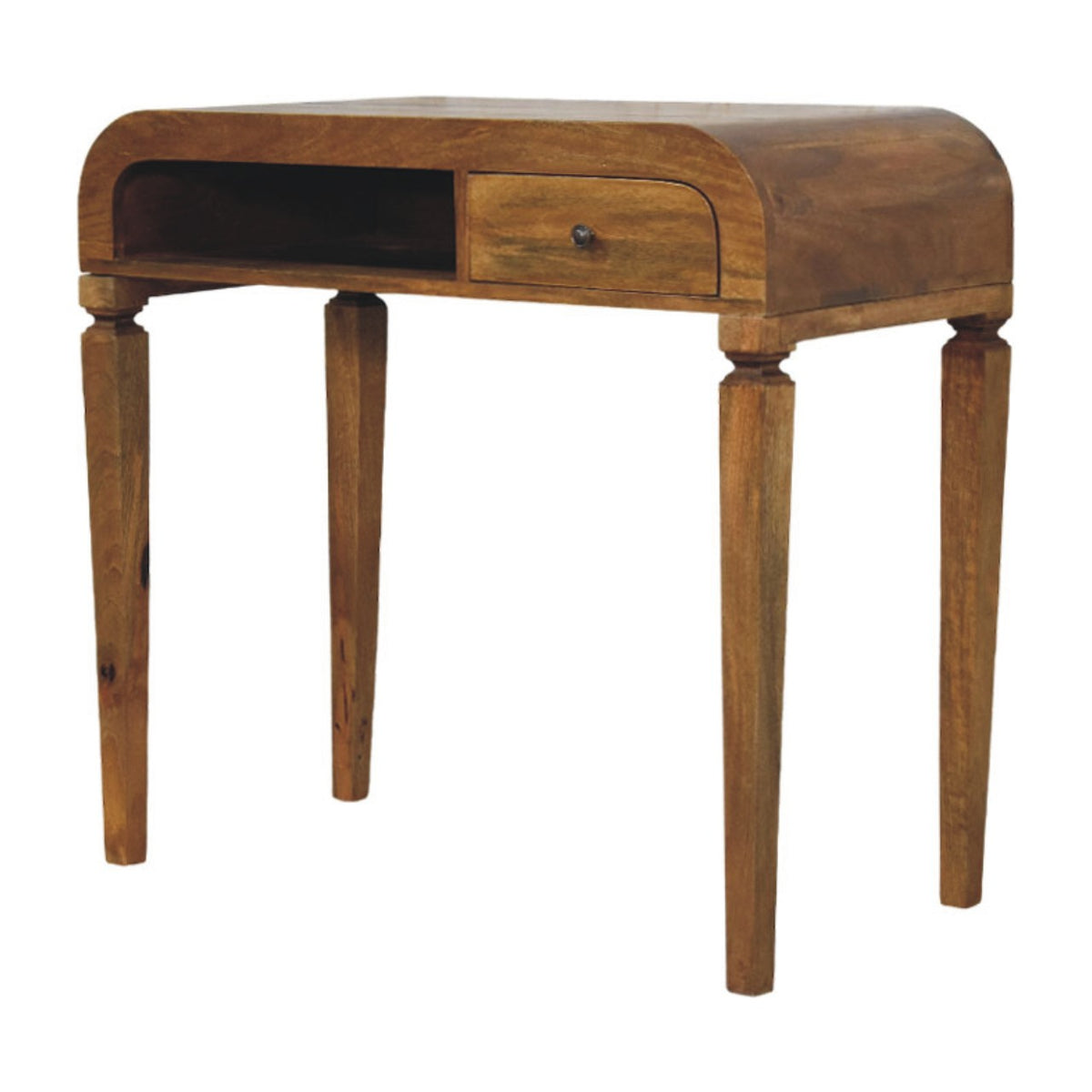 Boston Curved 1-Drawer Oak Writing Desk