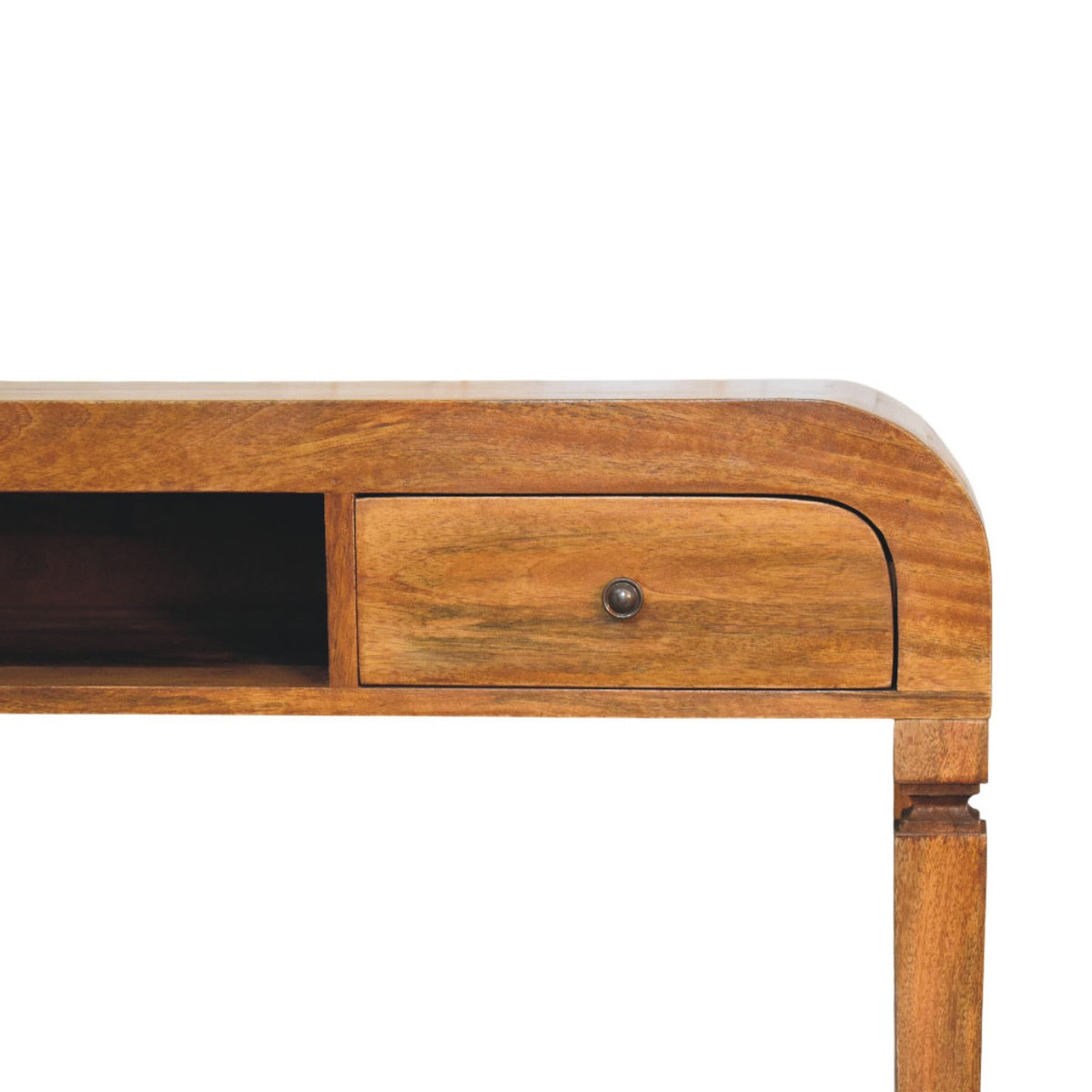 Boston Curved 1-Drawer Oak Writing Desk