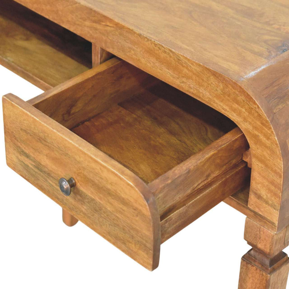 Boston Curved 1-Drawer Oak Writing Desk