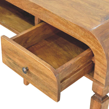 Boston Curved 1-Drawer Oak Writing Desk