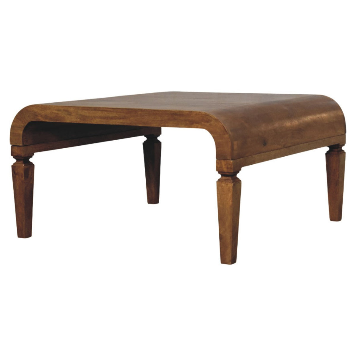 Boston Curved Amber Oak Wood Coffee Table