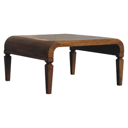 Boston Curved Amber Oak Wood Coffee Table