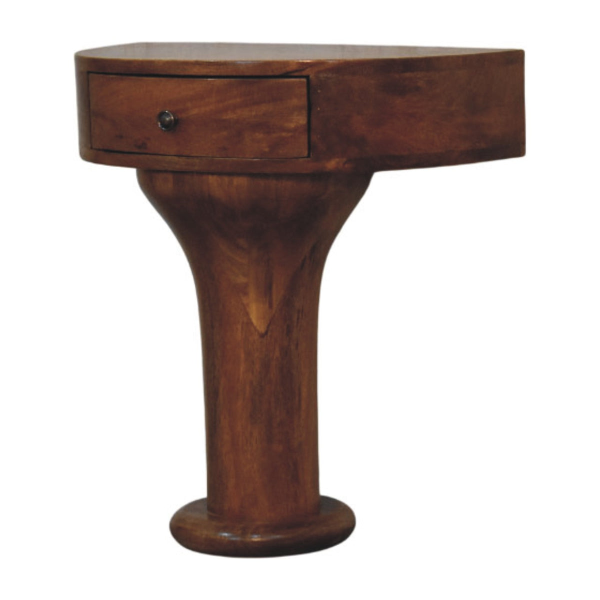 Taos Amber Oak Pedestal Curved Nightstand