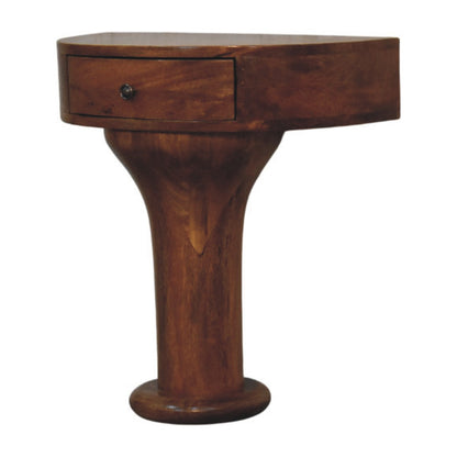 Taos Amber Oak Pedestal Curved Nightstand