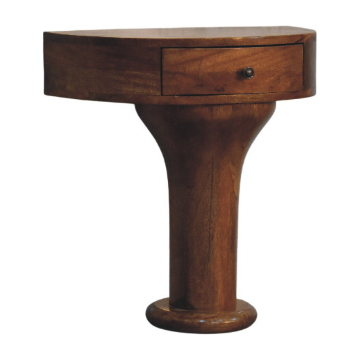Taos Amber Oak Pedestal Curved Nightstand