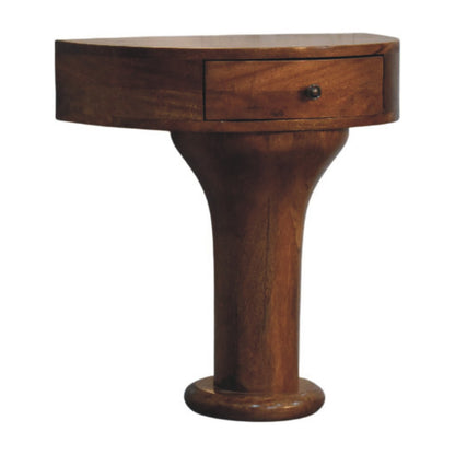 Taos Amber Oak Pedestal Curved Nightstand