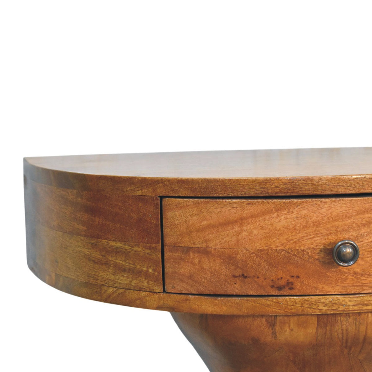 Taos Amber Oak Pedestal Curved Nightstand