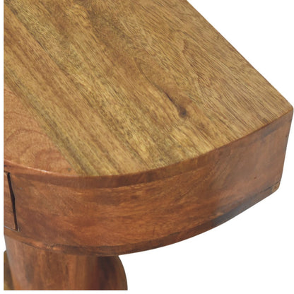 Taos Amber Oak Pedestal Curved Nightstand