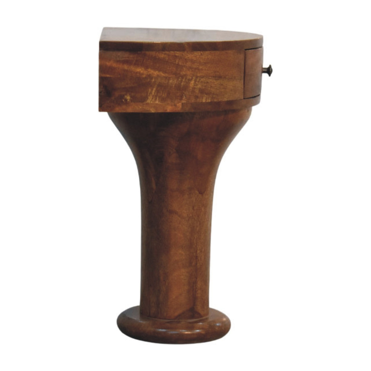 Taos Amber Oak Pedestal Curved Nightstand