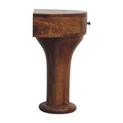 Taos Amber Oak Pedestal Curved Nightstand