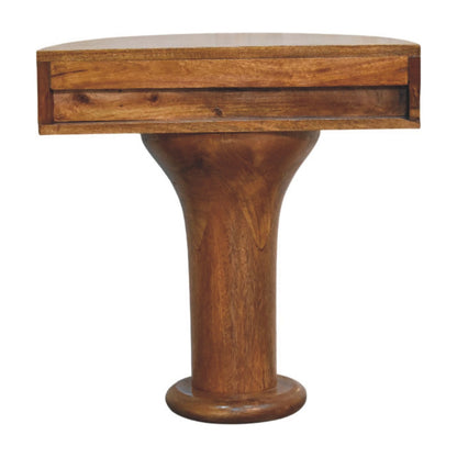 Taos Amber Oak Pedestal Curved Nightstand